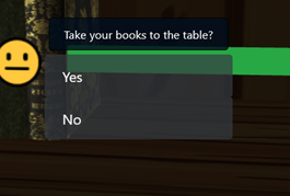 Question shown Take your books to the table?
